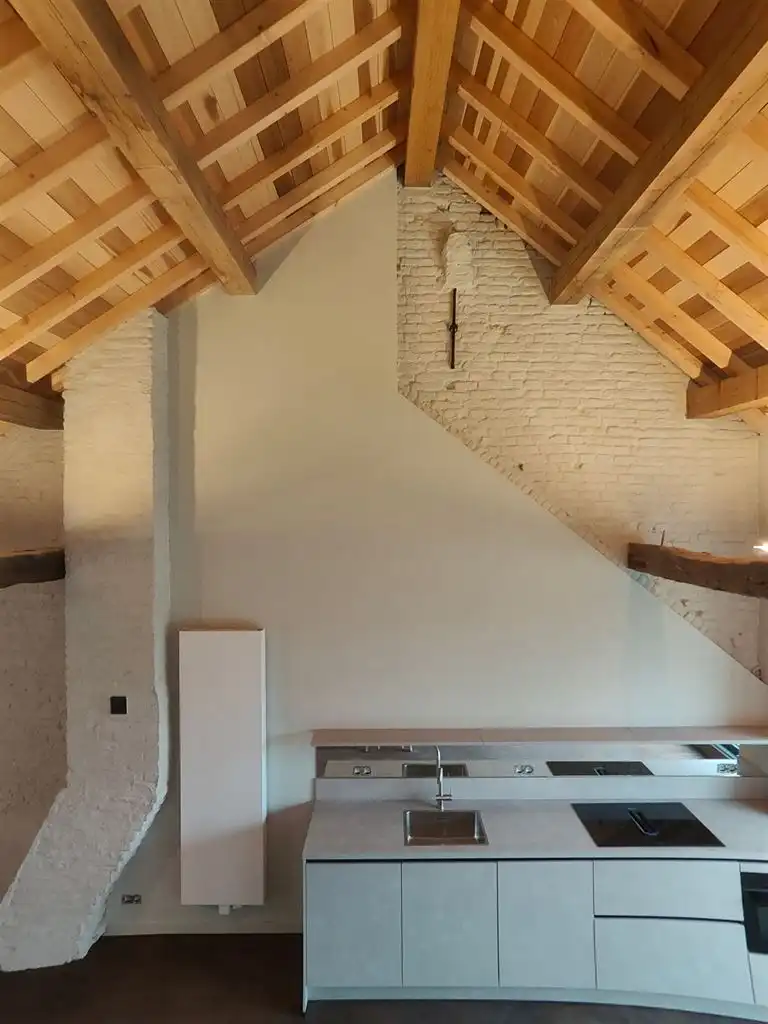 Luxe duplex loft op de tweede verdieping met 2(+1) slaapkamers, ruim terras en optioneel een staanplaats, gelegen in het centrum van Maaseik. foto 2