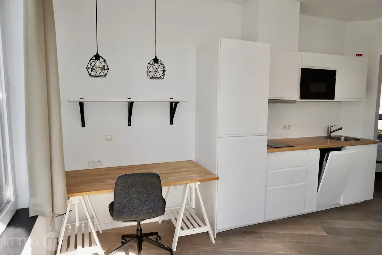 Gemeubelde studio 32m2 met aparte slaapkamer en open uitzicht – Tervuursevest Leuven foto 6
