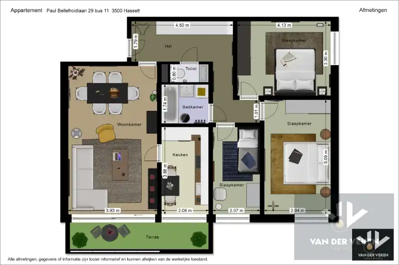 APPARTEMENT MET 3 SLPK - 102 m2 + terras - INCLUSIEF GARAGEBOX foto 12