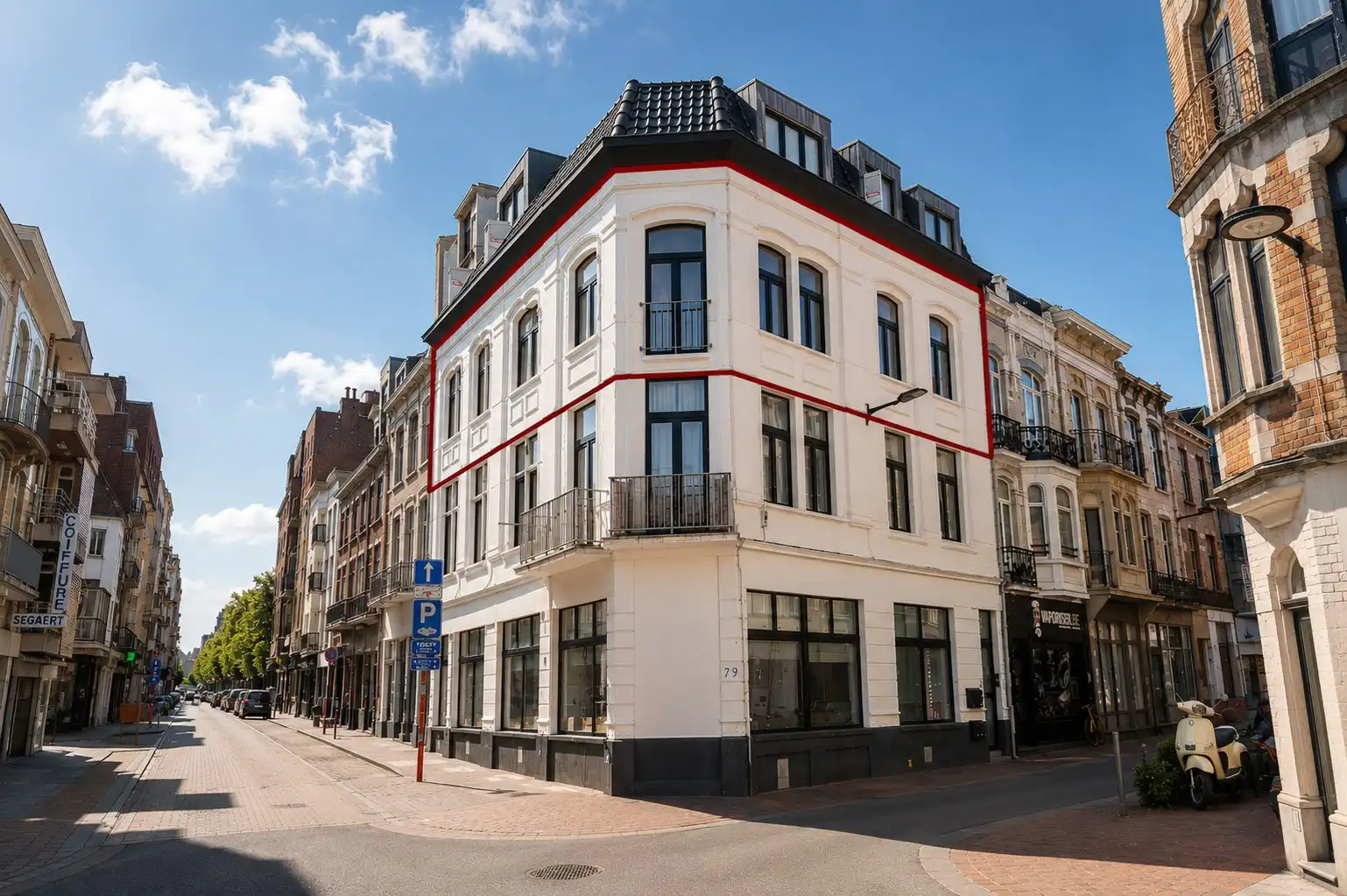 MODERN HOEKAPPARTEMENT OP BOOGSCHEUT STRAND EN SHOPPING BLANKENBERGE foto {{pictureIndex}}