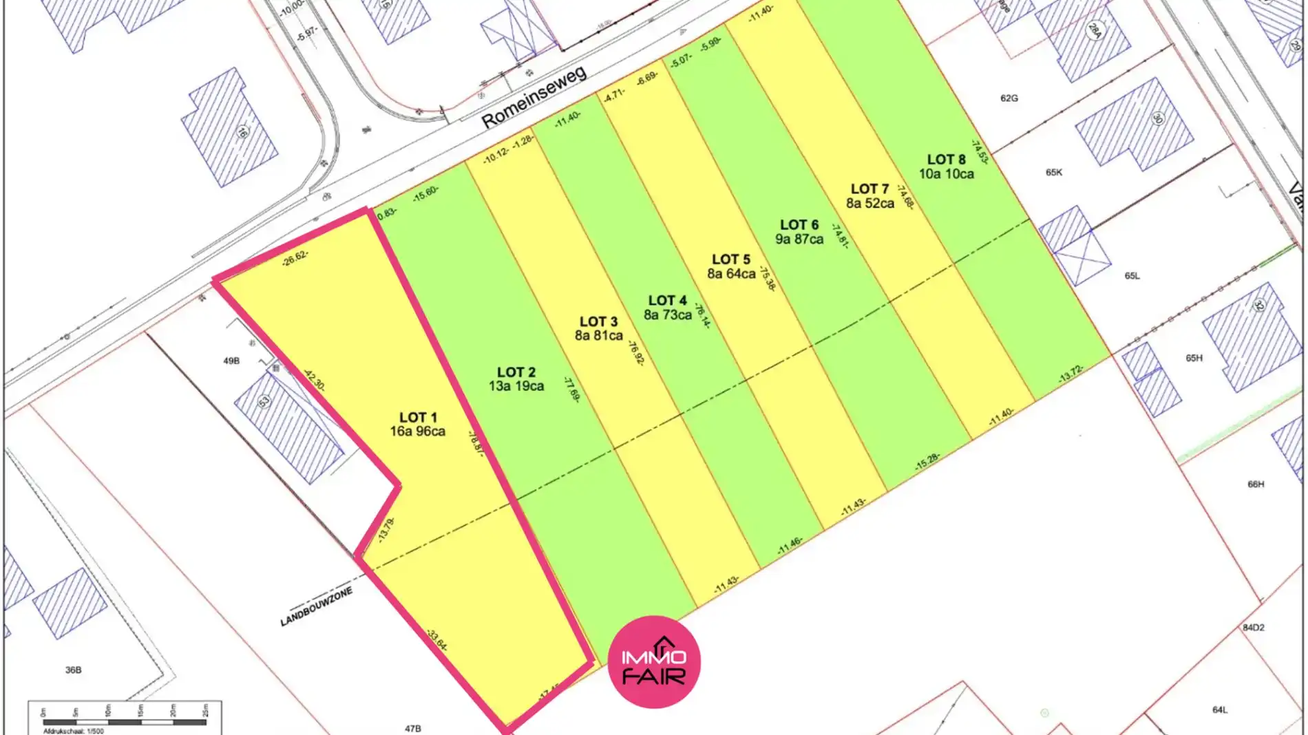 Bouwgrond van 1696 m² voor open bebouwing foto 2