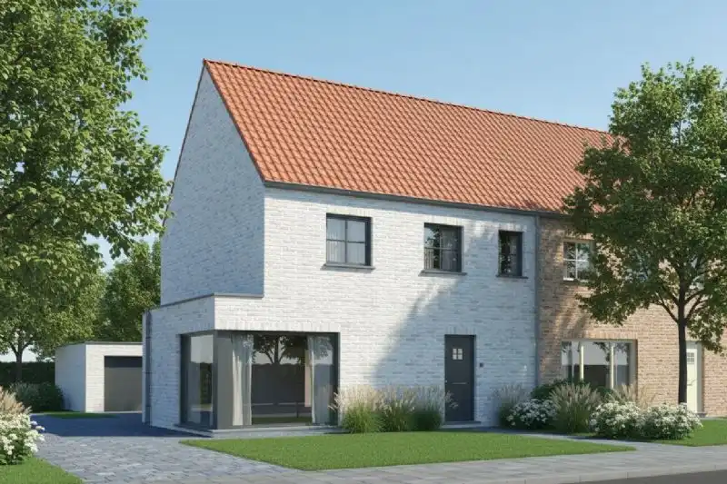 Nieuw te bouwen halfopen woning met vrije keuze van architectuur te Roeselare. foto {{pictureIndex}}