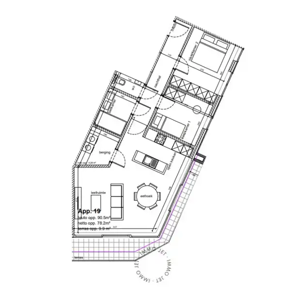 Nieuwbouwappartement op de derde verdieping met terras en twee slaapkamers foto 4