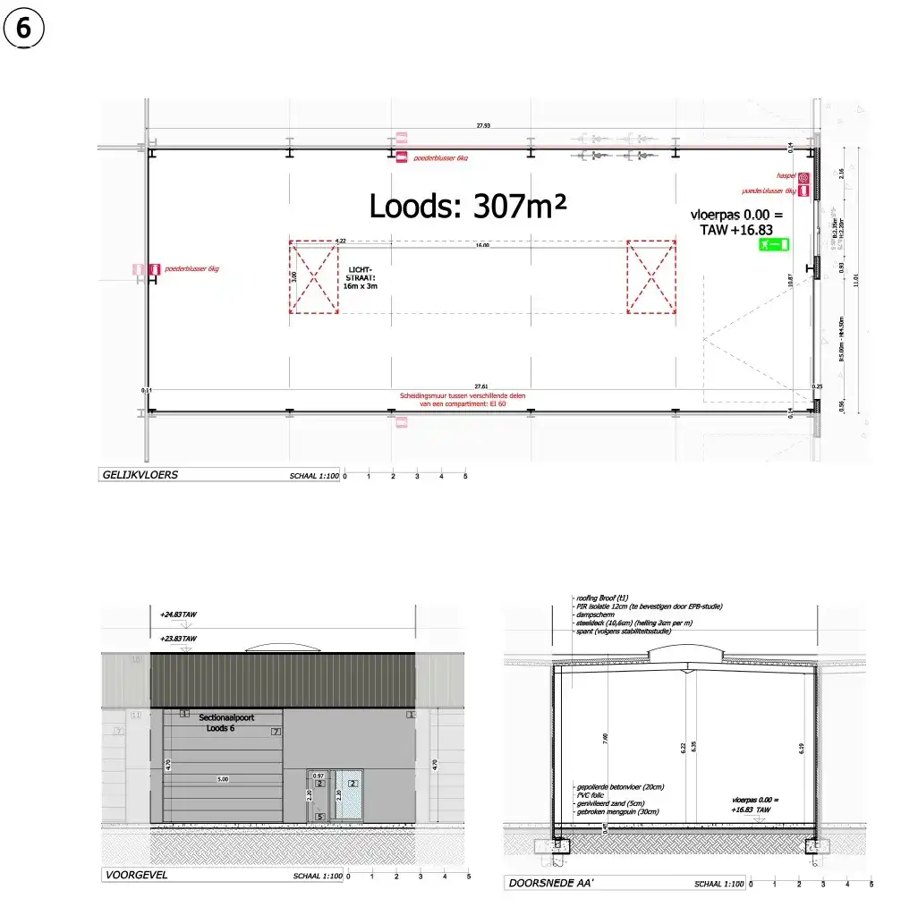 Laatste KMO-units te koop: "NB MAGAZIJN (335 m²)" inclusief 2 private PARKEERPLAATSEN op industriezone "De Schatting" te Zedelgem foto 7