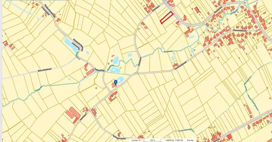 LANDBOUWGROND TE BUDINGEN, ONGEVEER 15A39CA GROOT foto {{pictureIndex}}