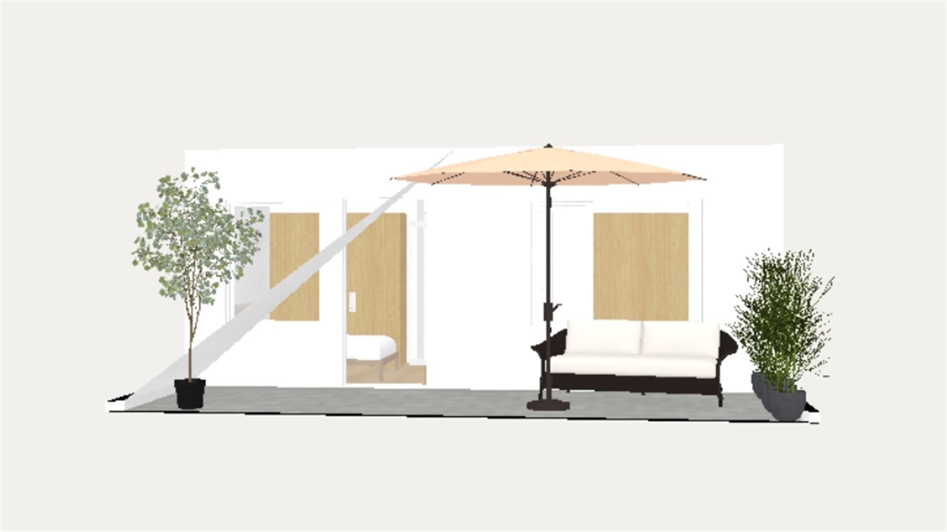 Gelijkvloers app met 2 slpk, terras en garage (€ 25.000) foto 20