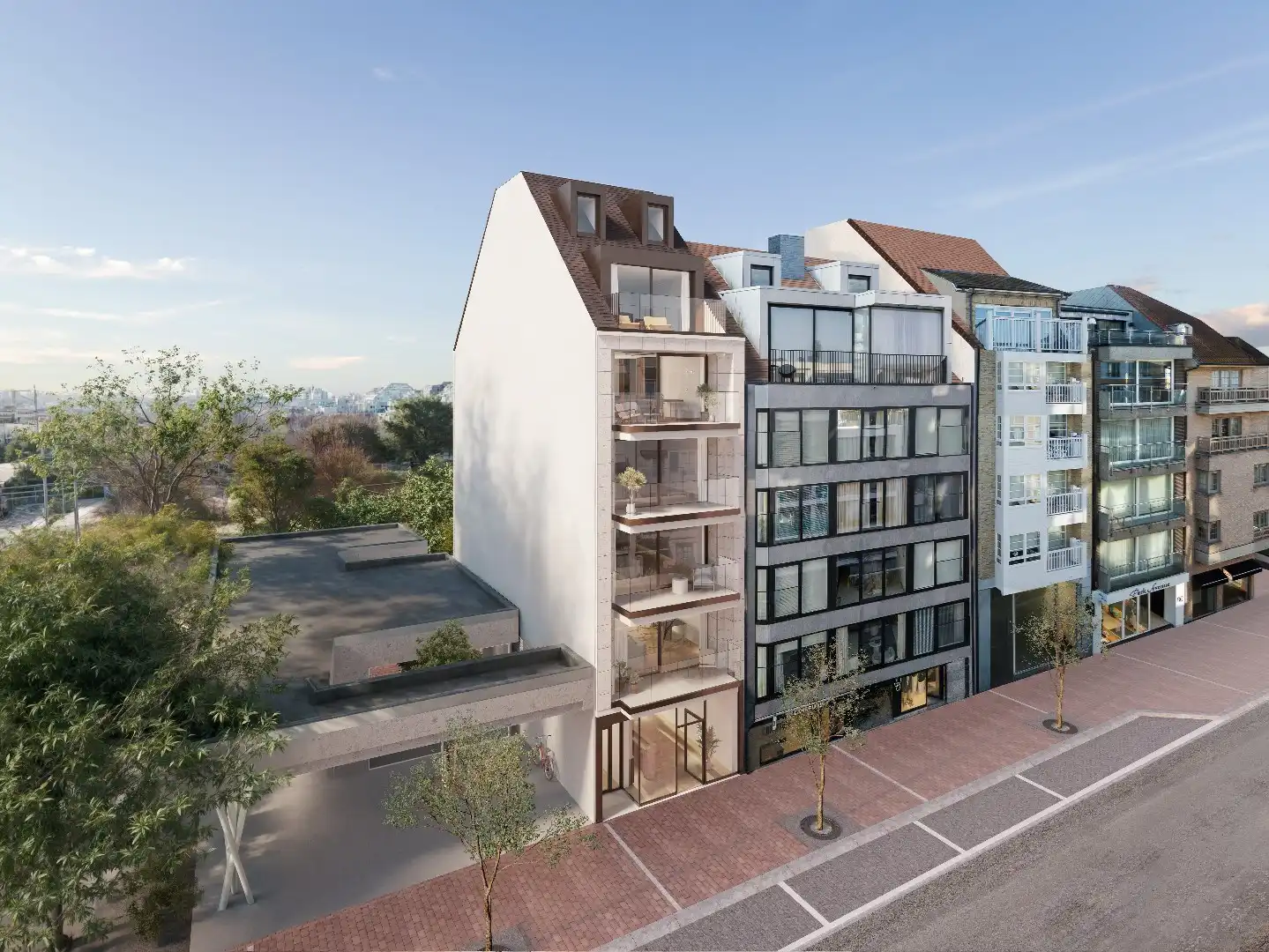 Nieuwbouw appartement gelegen aan de Dumortierlaan, grenzend aan het Yzerpark met achteraan een open zicht op het park en het Zoute. foto 2