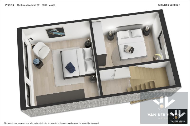 Volledig gerenoveerde, instapklare en energiezuinige rijwoning met 4 slaapkamers, 2 badkamers, zonnig terras, omheinde tuin en privéparking net buiten de Grote Ring van Hasselt. foto 24