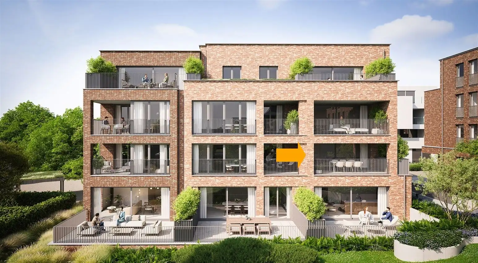 Riant 2 slk appartement 110m² met overdekt terras foto 3