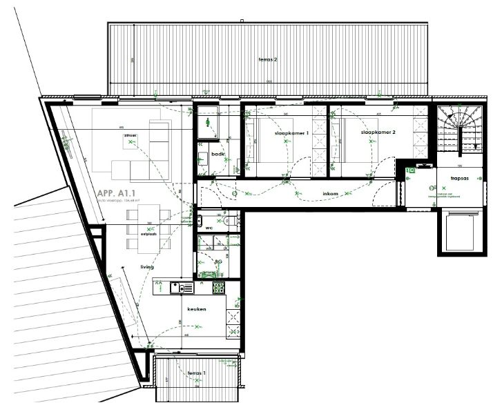 Appartement op eerste verdiep met groot leefterras. foto 3