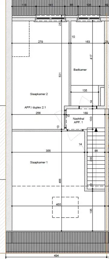 Duplexapp. met 2 grote slpkmrs en terras foto 18