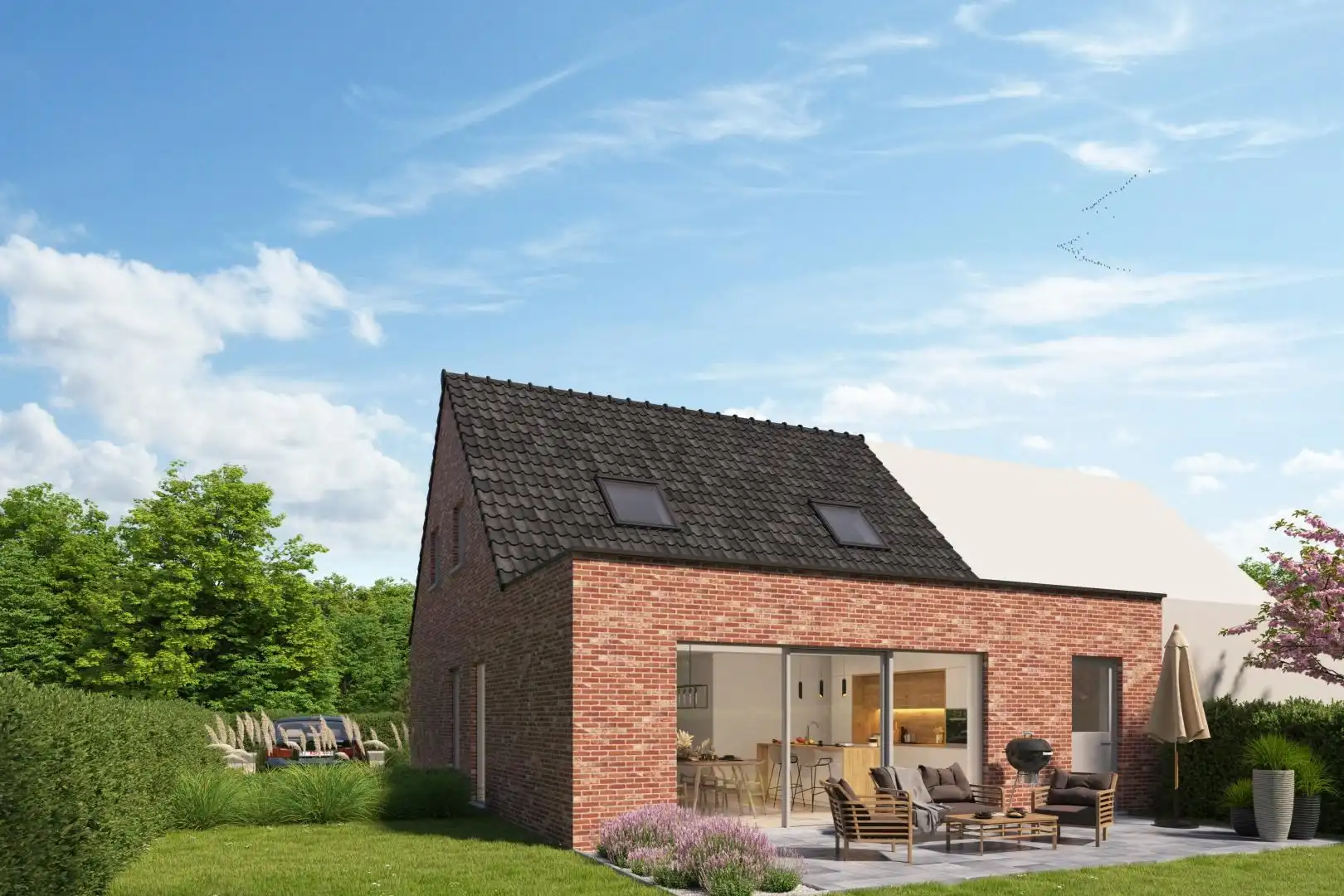 HALFOPEN NIEUWBOUWWONING MET 3 SLPKS OP 374M² foto 2