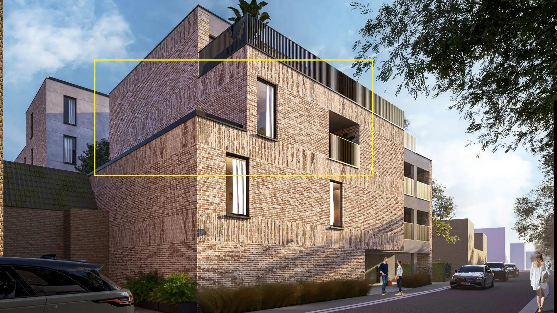 Nieuwbouwappartement met 2 slaapkamers en ruim terras uitgevend op de binnentuin, in res. De Motte, vlakbij het centrum van Hoeselt foto {{pictureIndex}}