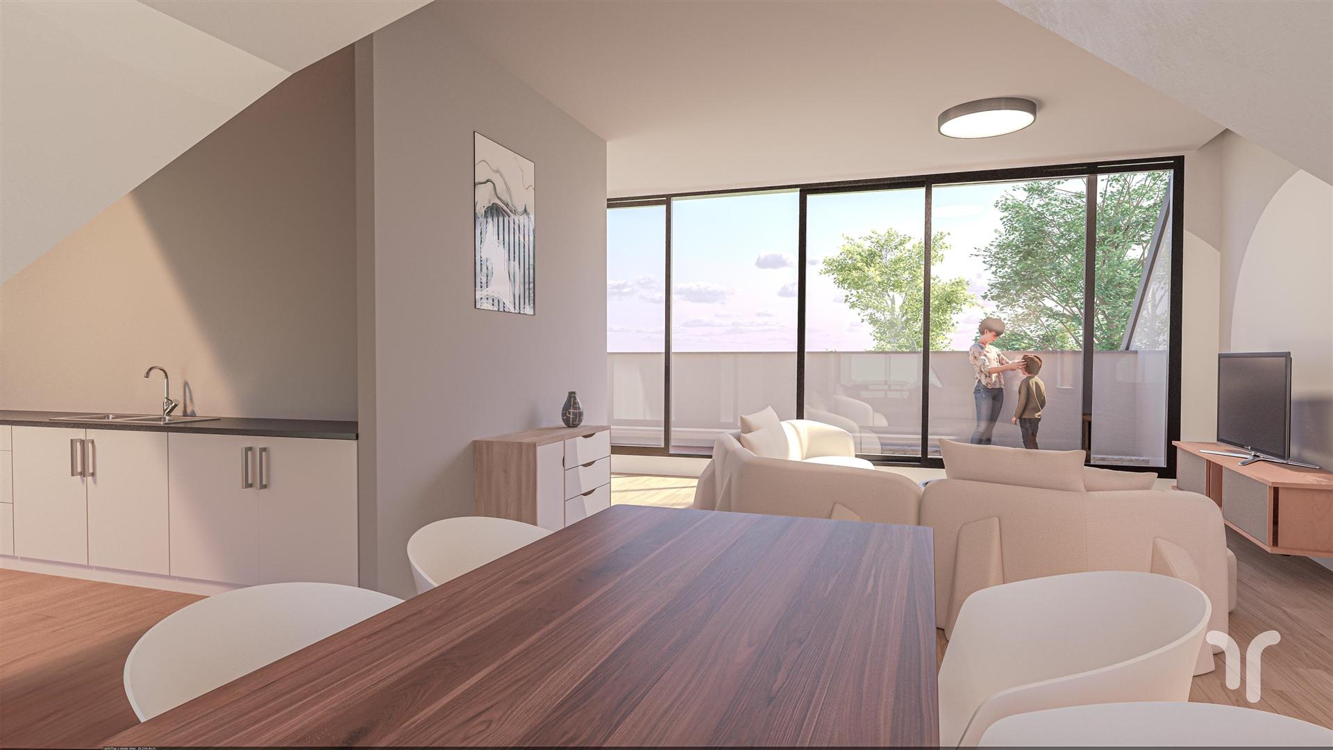 Prachtig en ruim appartement met mooi zongericht terras op de tweede verdieping, 2 slaapkamers waarvan één met annex bureelruimte. foto 2