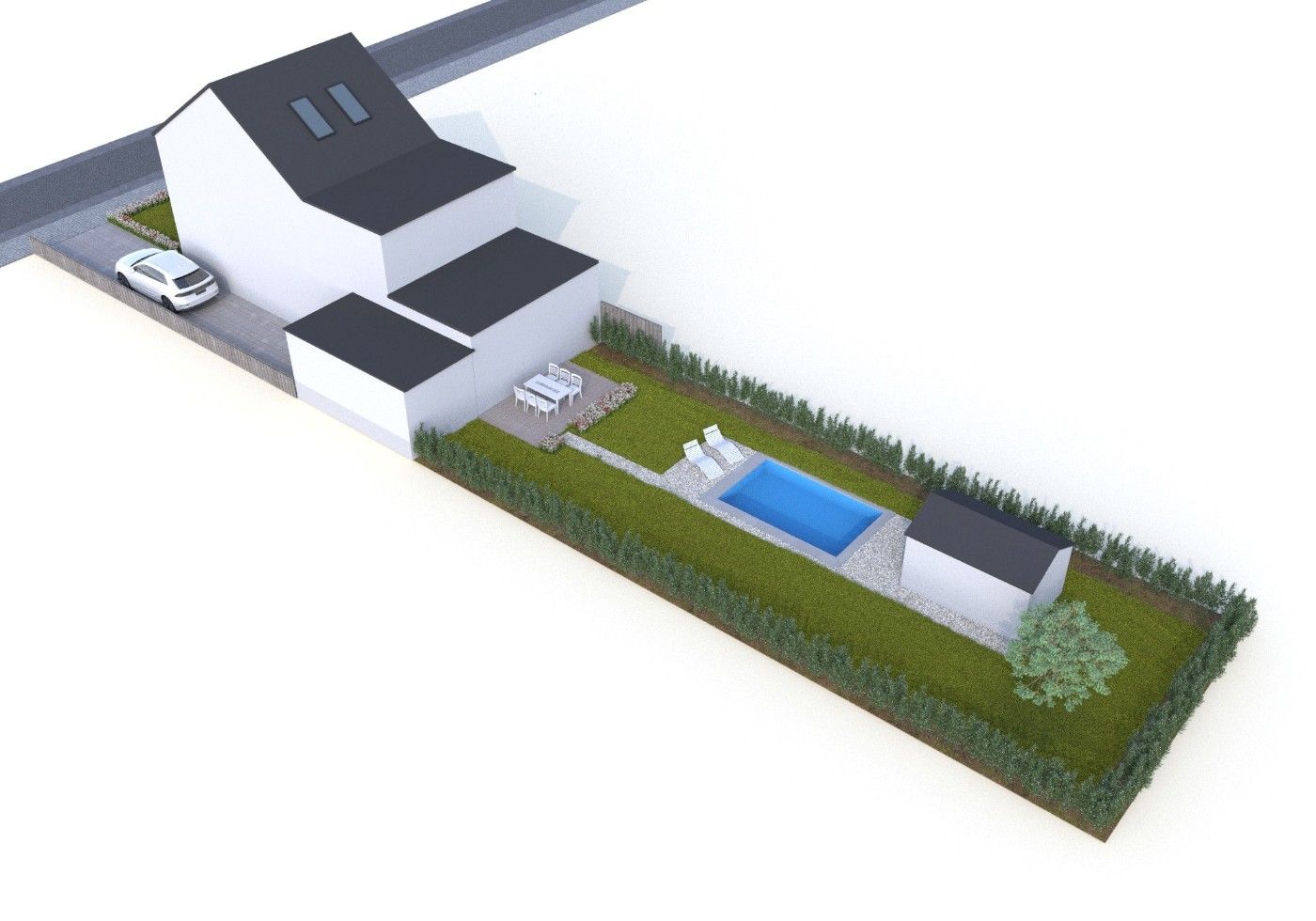 Mooi gelegen bouwgrond van 493m² voor HOB met garage en tuin foto 12