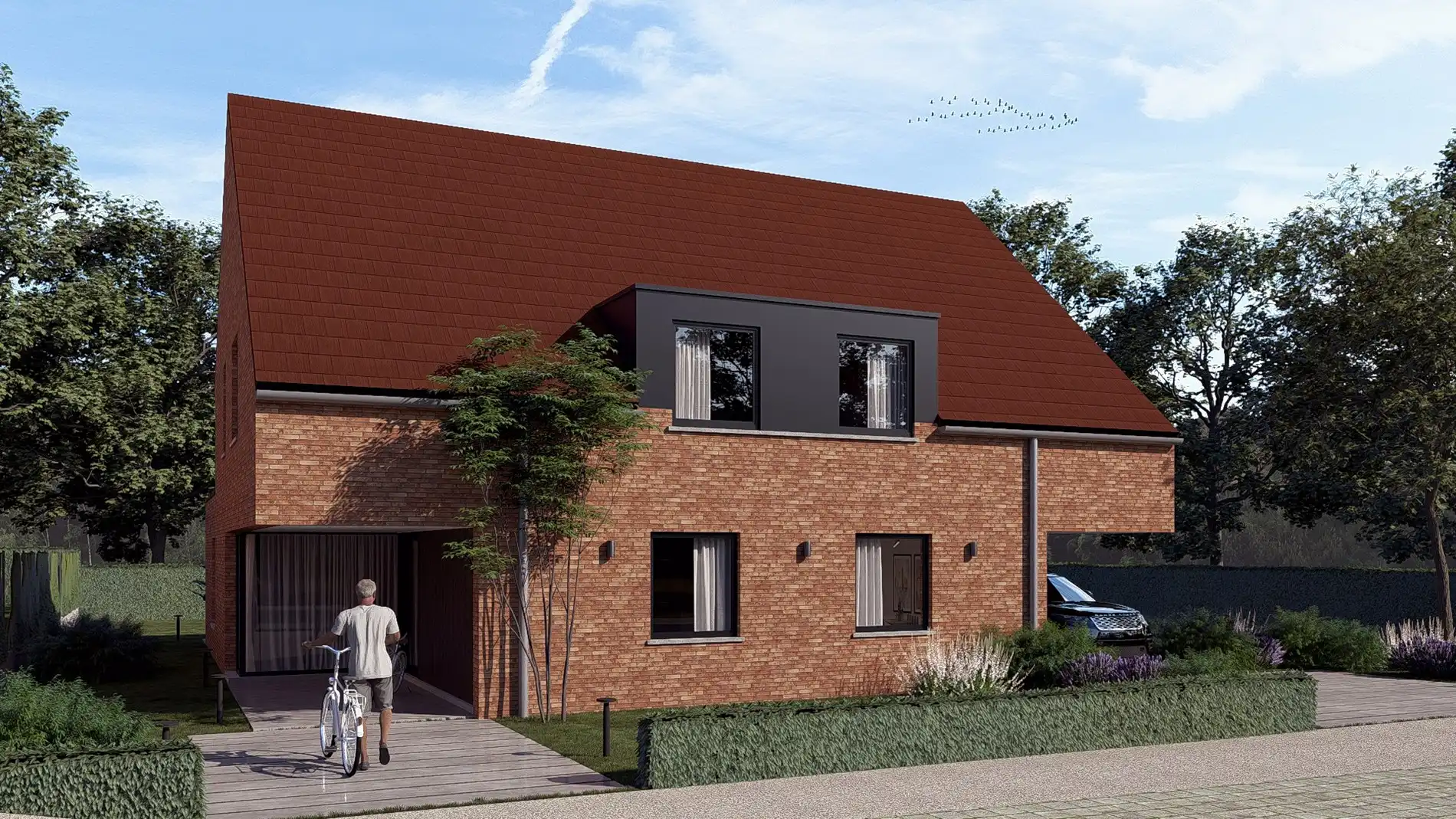 Twee nog te bouwen halfopen woningen met 3 slaapkamers, ruime zolder, garage en zonnig terras te Poelkapelle foto {{pictureIndex}}