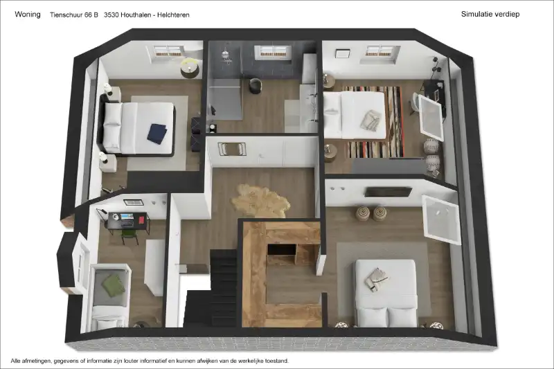 Rustig gelegen, ruime woning op een perceel van 6 aren 65 centiaren. Riante indeling met 4 slaapkamers en een open leefruimte die uitgeeft op de tuin. foto 27