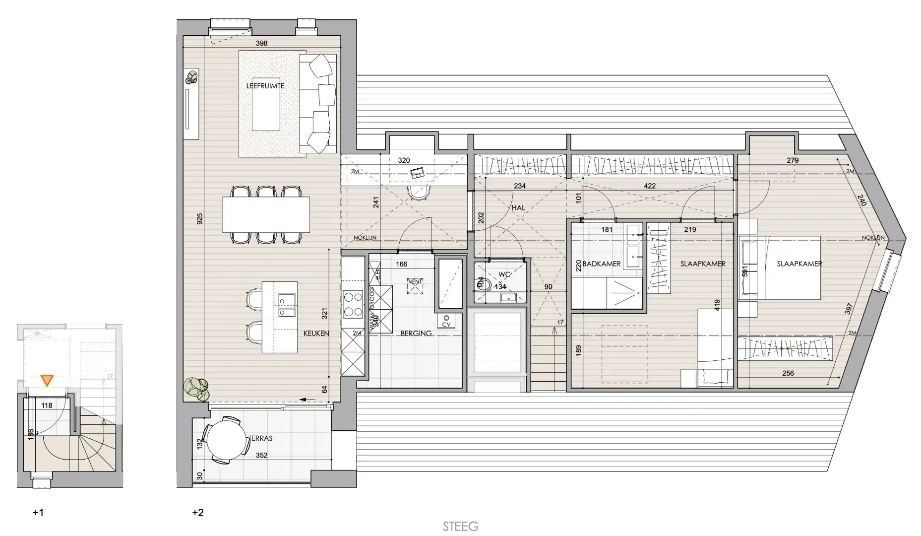 Lichtrijk dakappartement - 2 slaapkamers - ondergrondse parking foto 23