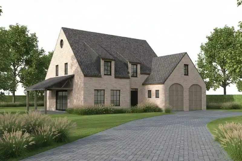 Nieuw te bouwen alleenstaande woning te Deinze (Astene). foto {{pictureIndex}}