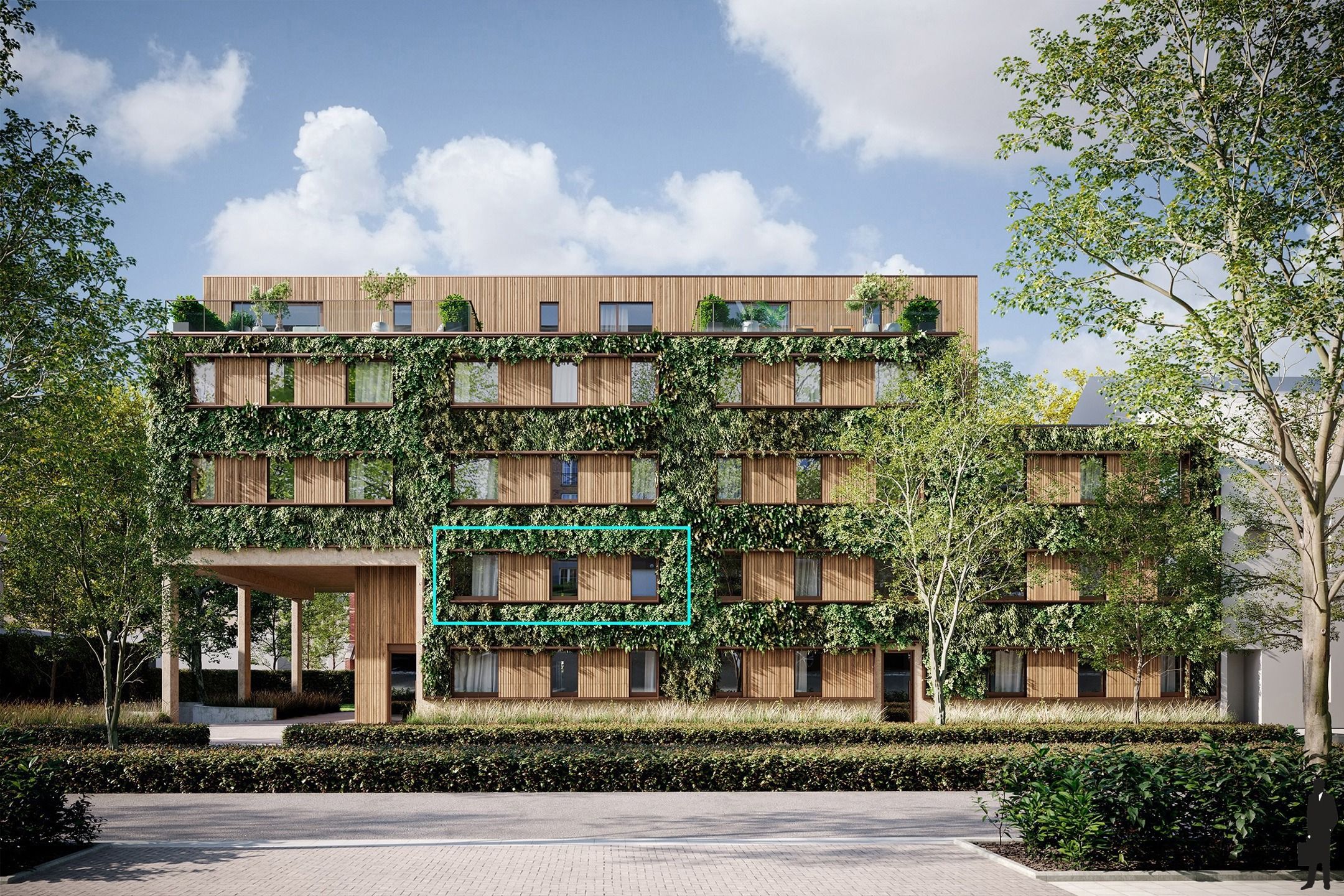 Een appartement op de 1ste verd. van ca. 134,6 m²  met 3 slaapkamers, bureau en terras van 23,60 m² in project 'Villa Tybaert'! foto 2