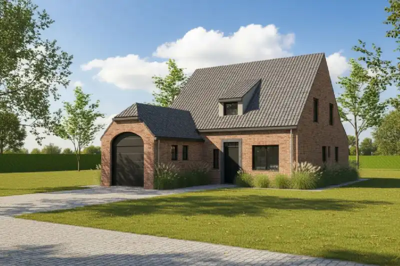 Nieuw te bouwen alleenstaande woning te Meulebeke. foto {{pictureIndex}}