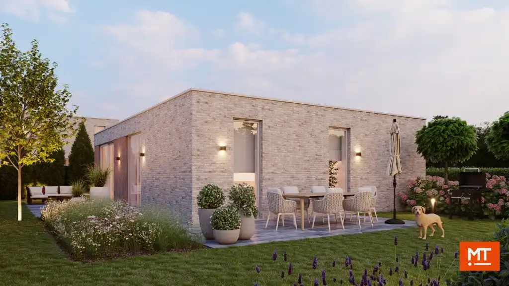 Rustig gelegen alleenstaande nieuwbouwwoning (gelijkvloers) met 2 slaapkamers en zonnige tuin in Passendale. foto 2