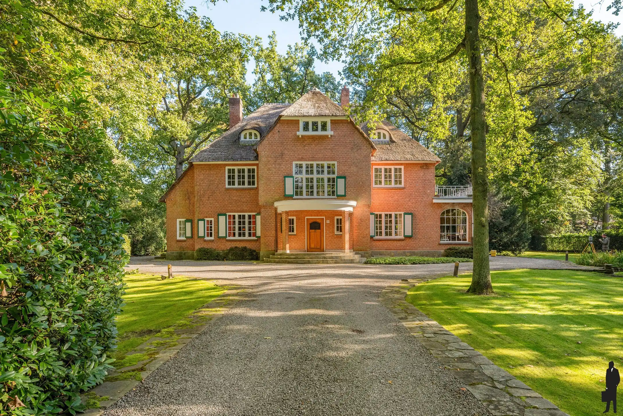 Hoofdfoto van de publicatie: In Vriesdonk, rietgedekte karaktervolle villa met authentieke elementen, prachtige parktuin, hoge plafonds en veel verbouwingspotentieel! &nbsp;Grondoppervlakte &nbsp;is ca. 9127m².
