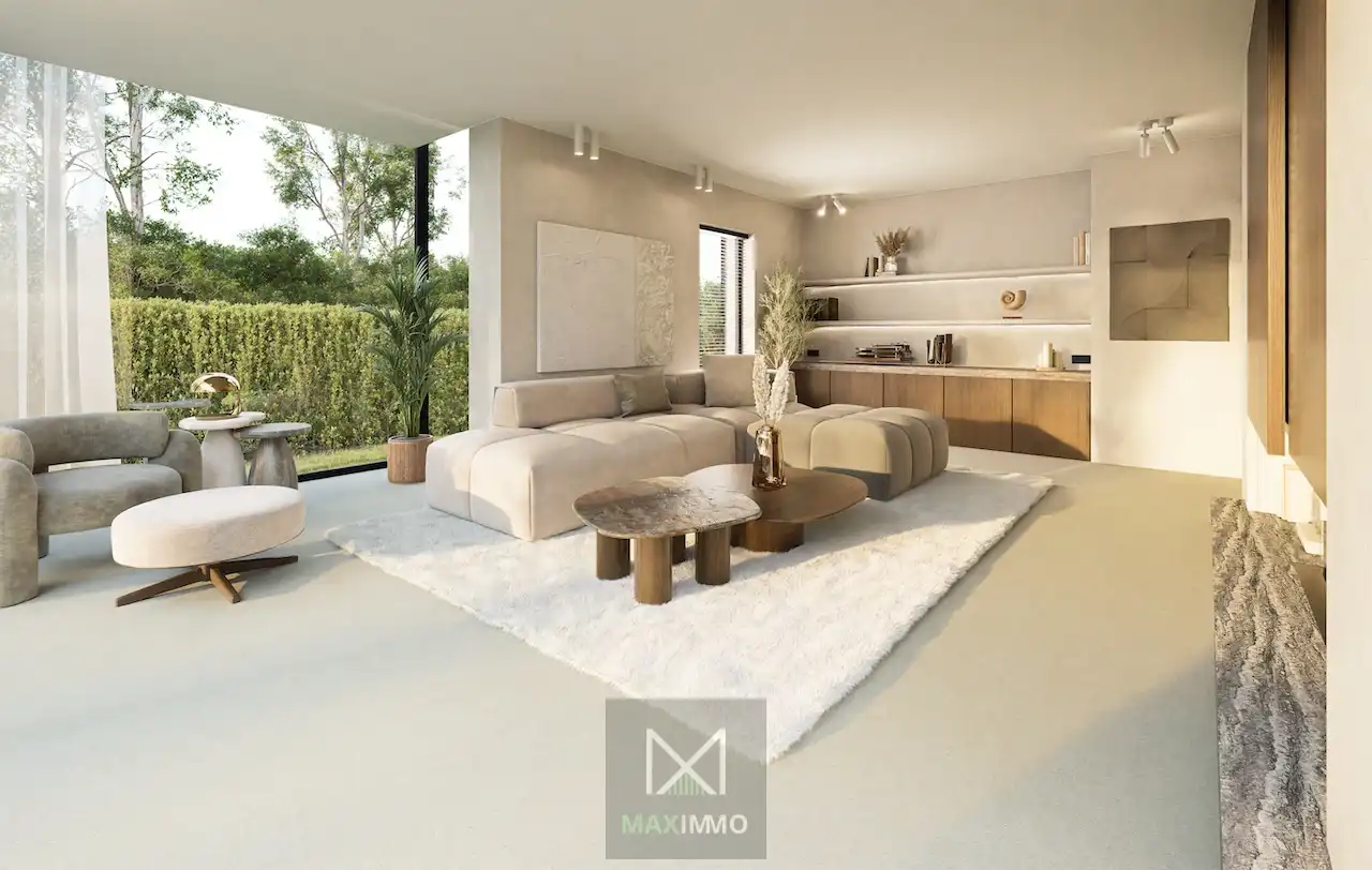 Exclusieve en energiezuinige gelijkvloerse villa in afwerkingsfase – zicht op velden & bos foto 5