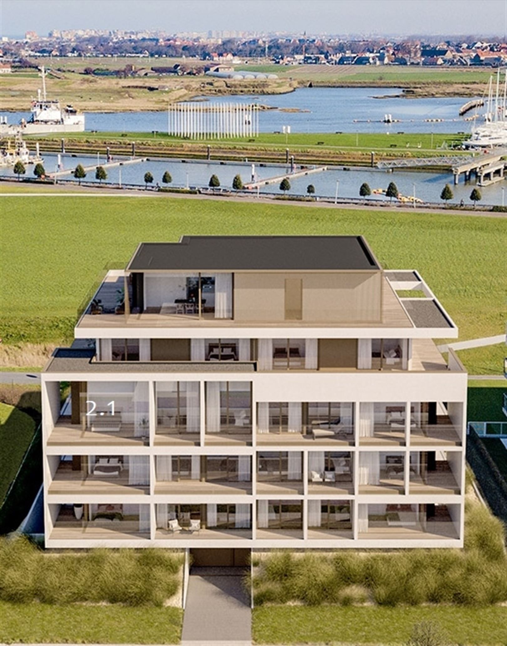 Exclusief hoekappartement 3 slpk in topgebouw Portino foto 3