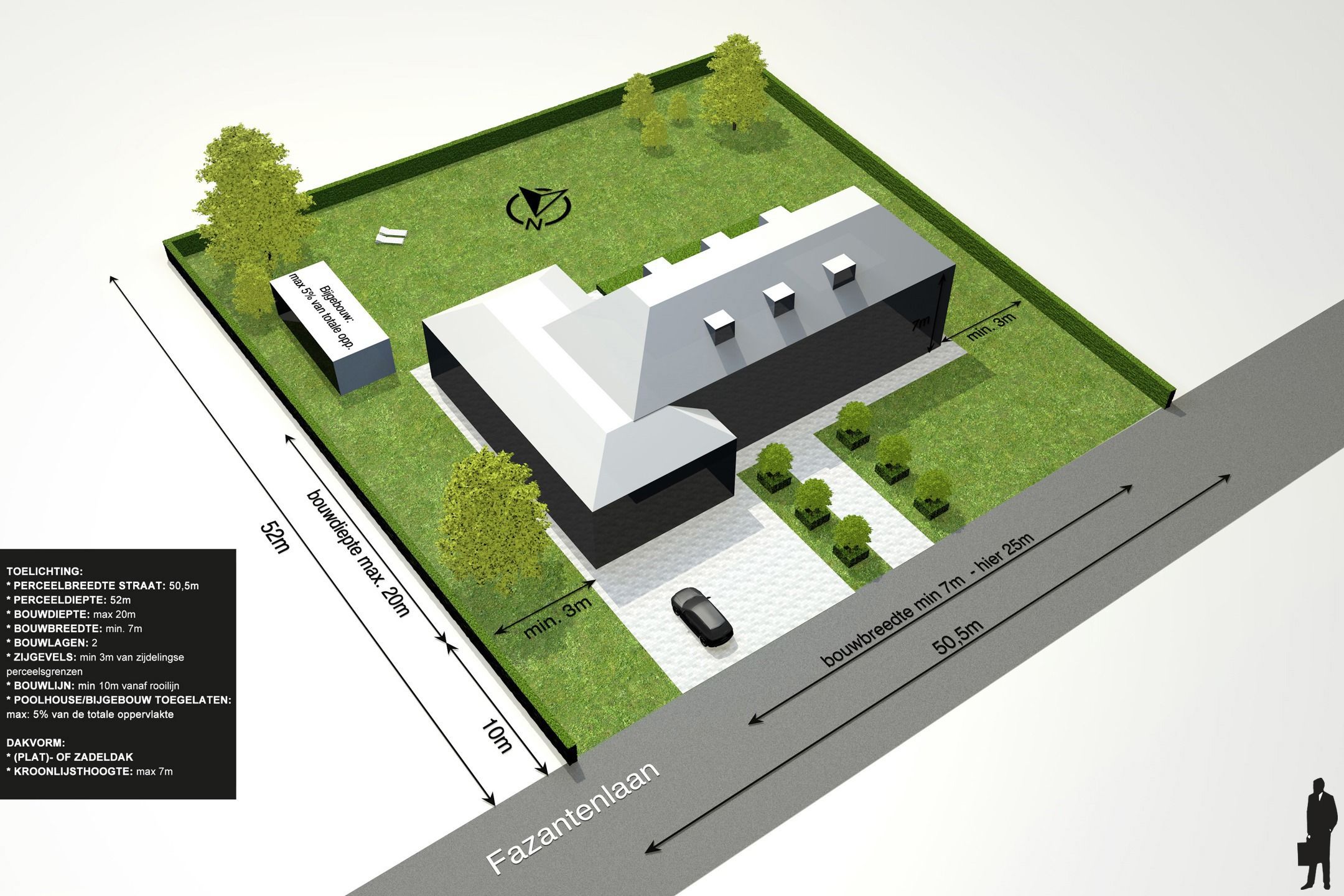Zuidgeoriënteerde bouwgrond van ca. 2.502 m² te Oostmalle foto {{pictureIndex}}