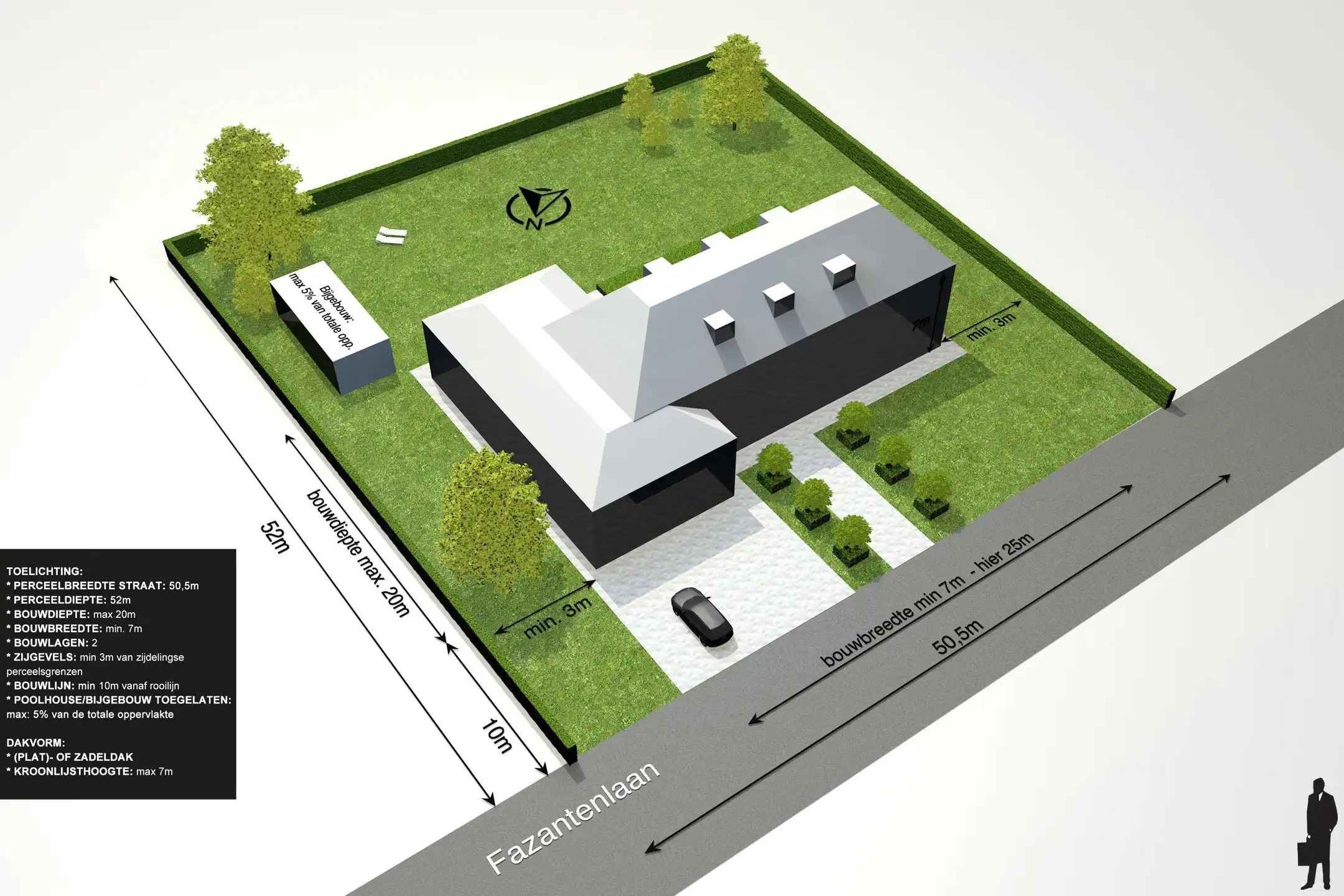 Zuidgeoriënteerde bouwgrond van ca. 2.502 m² te Oostmalle foto {{pictureIndex}}