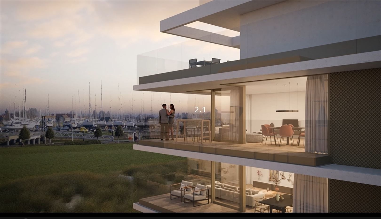 Exclusief hoekappartement 3 slpk in topgebouw Portino foto 5