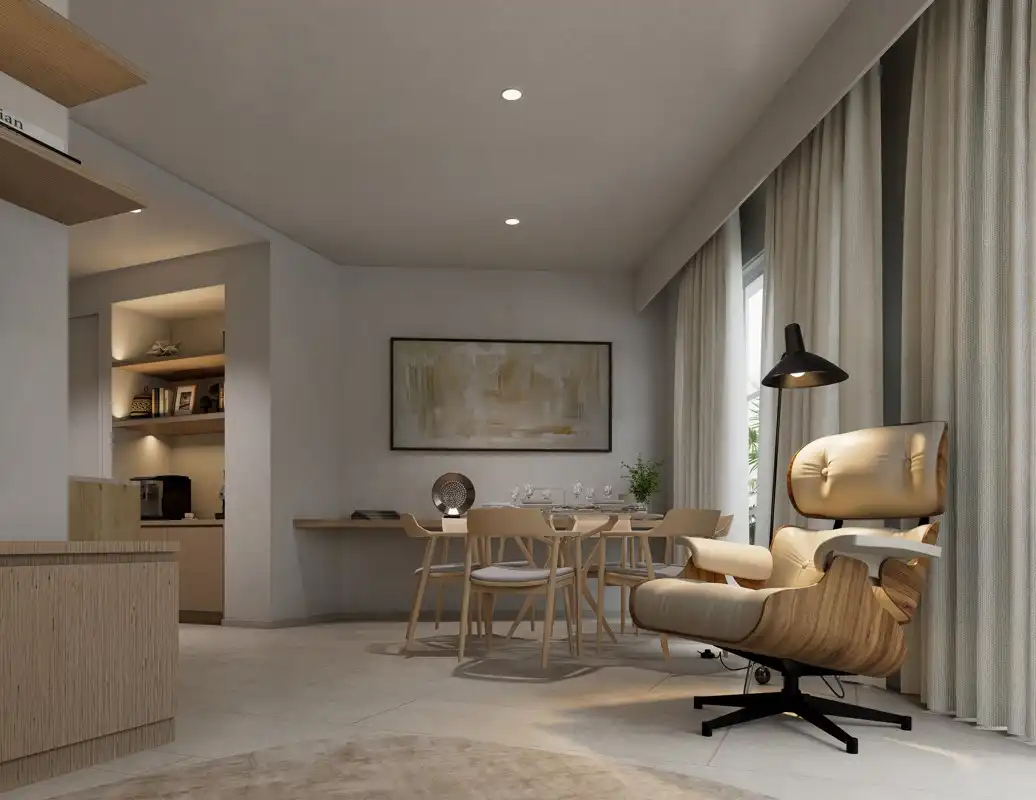Nieuwbouw gelijkvloerse studio met 1 slaapkamer, ruim terras en topligging in Koksijde. foto {{pictureIndex}}