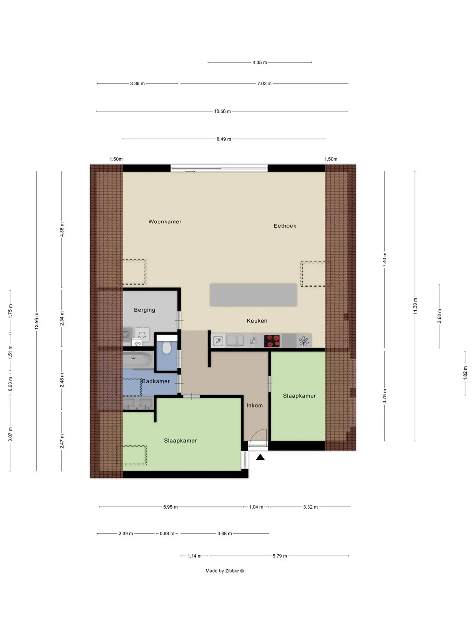 Ruim appartement met 2 slaapkamers te koop foto 2