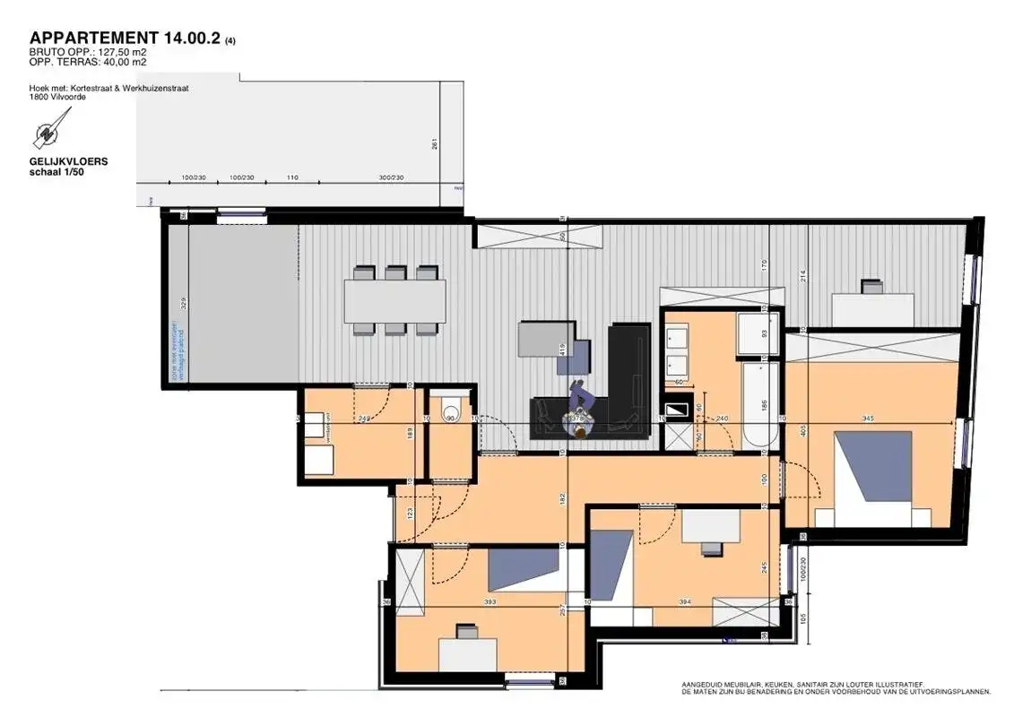 Gelijkvloers appartement met 2 staanplaatsen in Vilvoorde foto 22