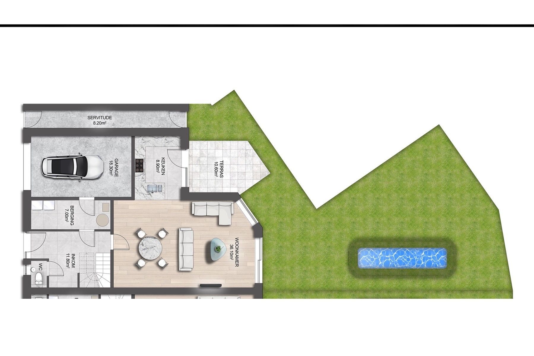 Nieuwbouwwoning met 5 slaapkamers en 2 badkamers. foto 3