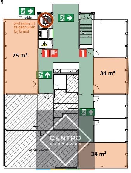 Instapklare KANTOORRUIMTEN (4°V, 75m²), toegankelijk via 3 personenliften. Ruime private parkeergelegenheid achter het gebouw. ALL-IN formule! foto 16