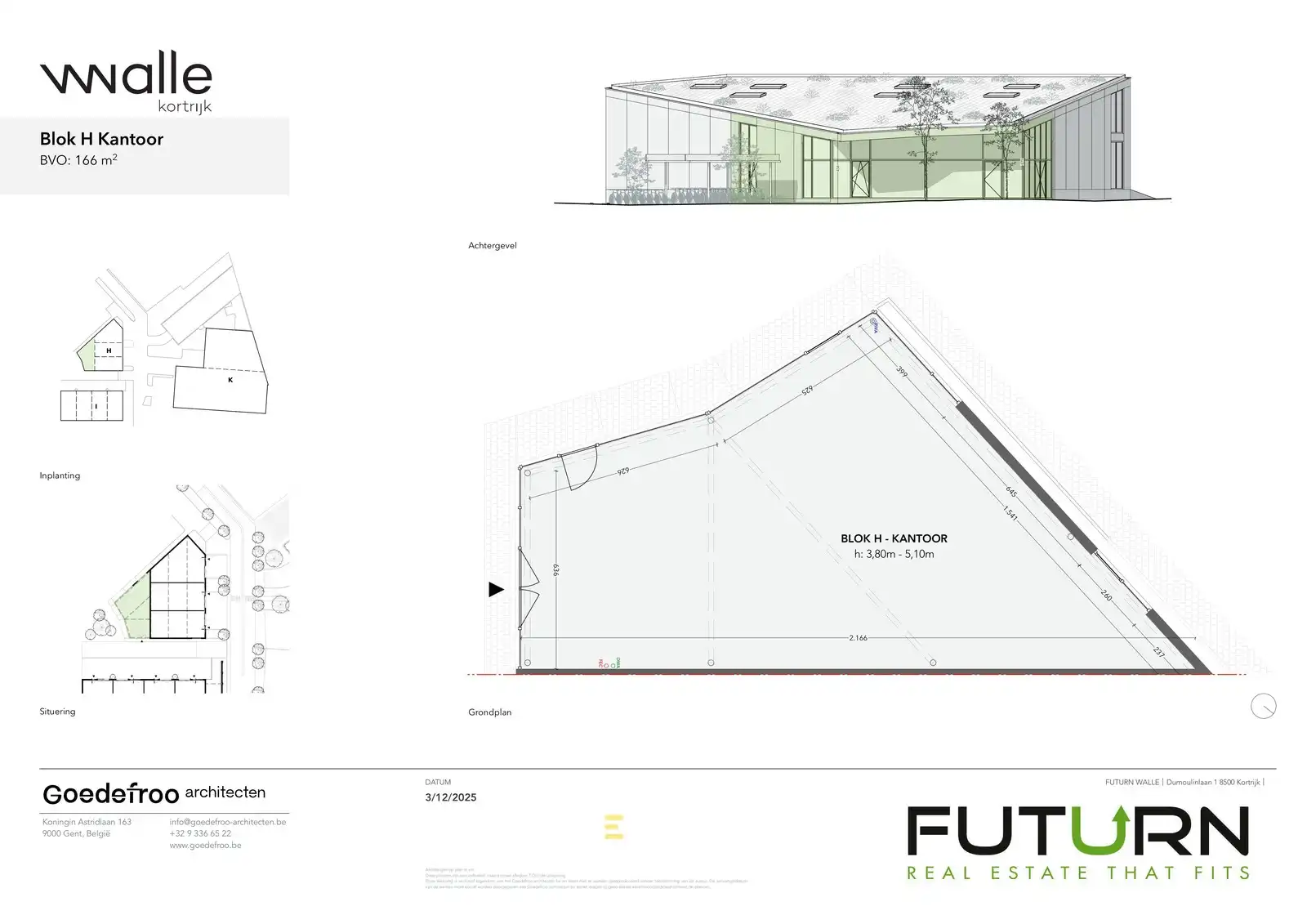 Nieuwbouw kantoorruimte in projectfase 2, WALLE  te Kortrijk. foto 7