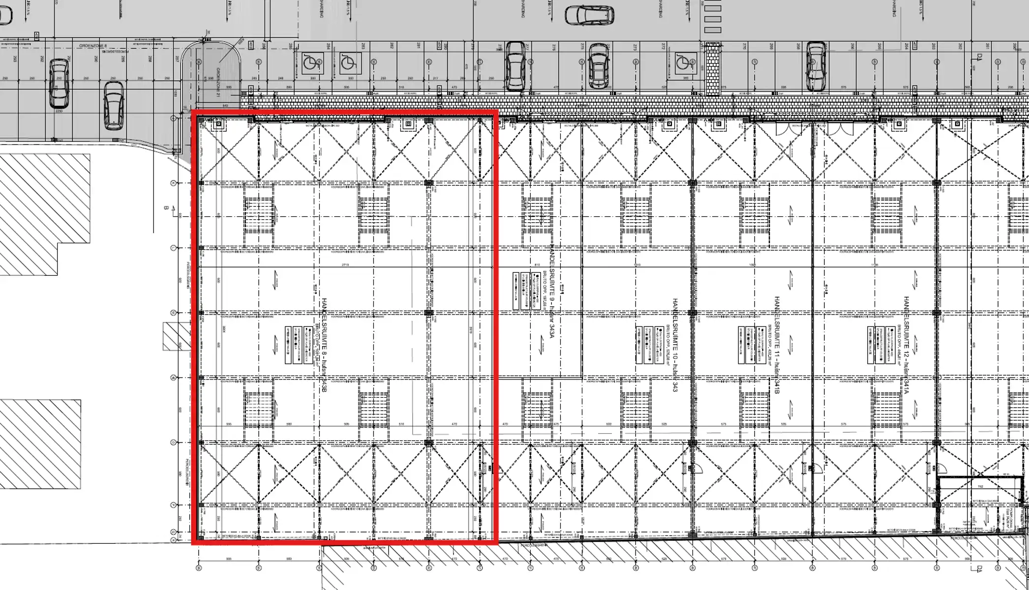 Baanwinkel +- 1.081 m² Te Huur | Zichtlocatie Roeselare foto 2