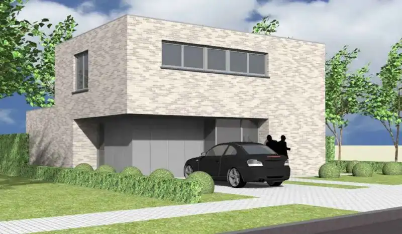 Nieuw te bouwen alleenstaande woning met vrije keuze van architectuur te Roeselare. foto {{pictureIndex}}