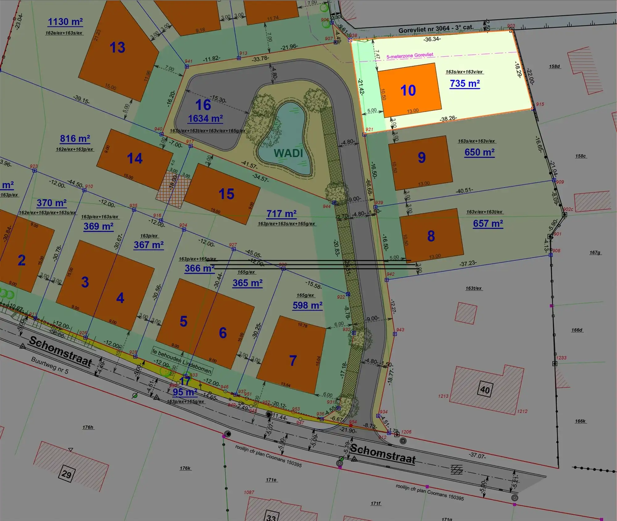 BOUWGROND OPEN BEBOUWING OP 7A35CA MET STRAATBREEDTE VAN 21,42 M TE DEURNE-DIEST foto {{pictureIndex}}
