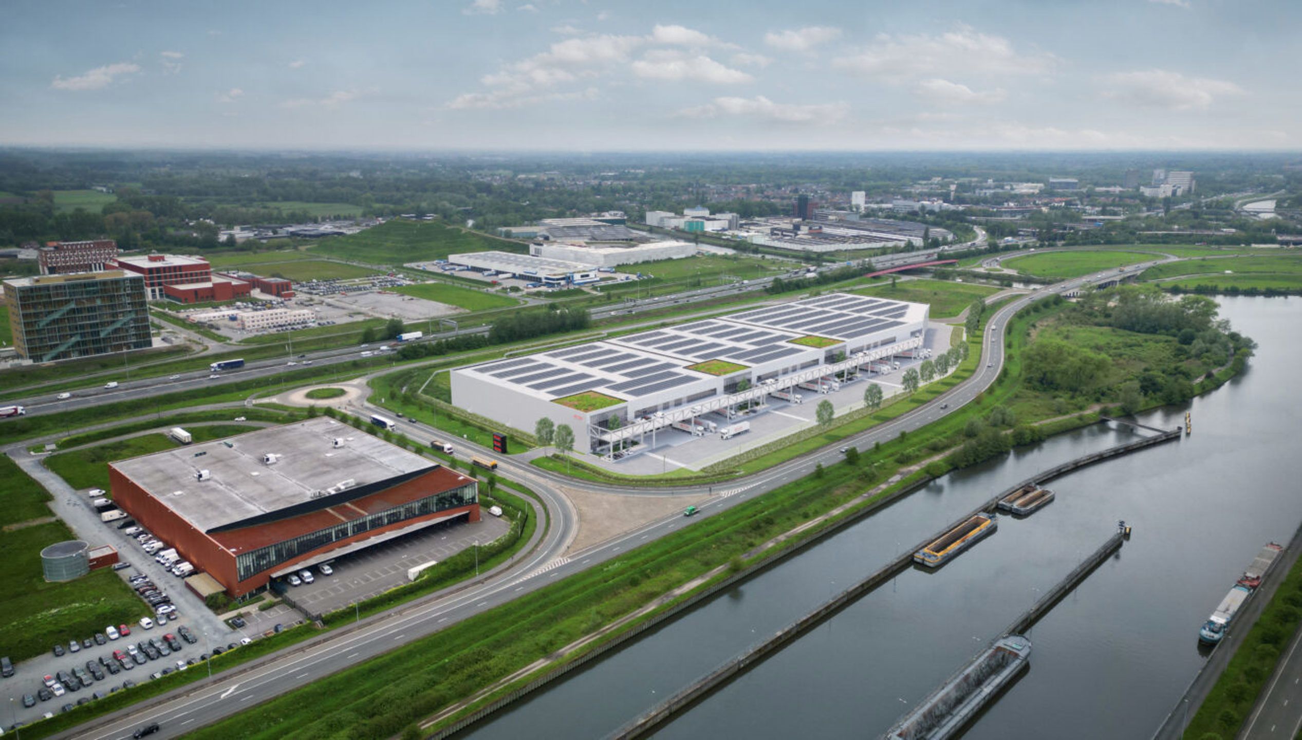 Magazijn met mezzanine aan het klaverblad van Zwijnaarde foto 3