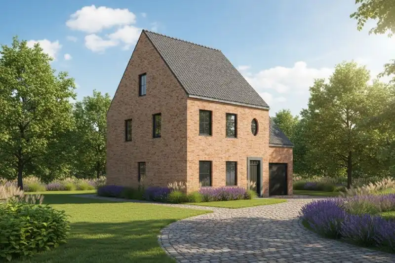 Nieuw te bouwen alleenstaande woning te Zwevezele. foto {{pictureIndex}}