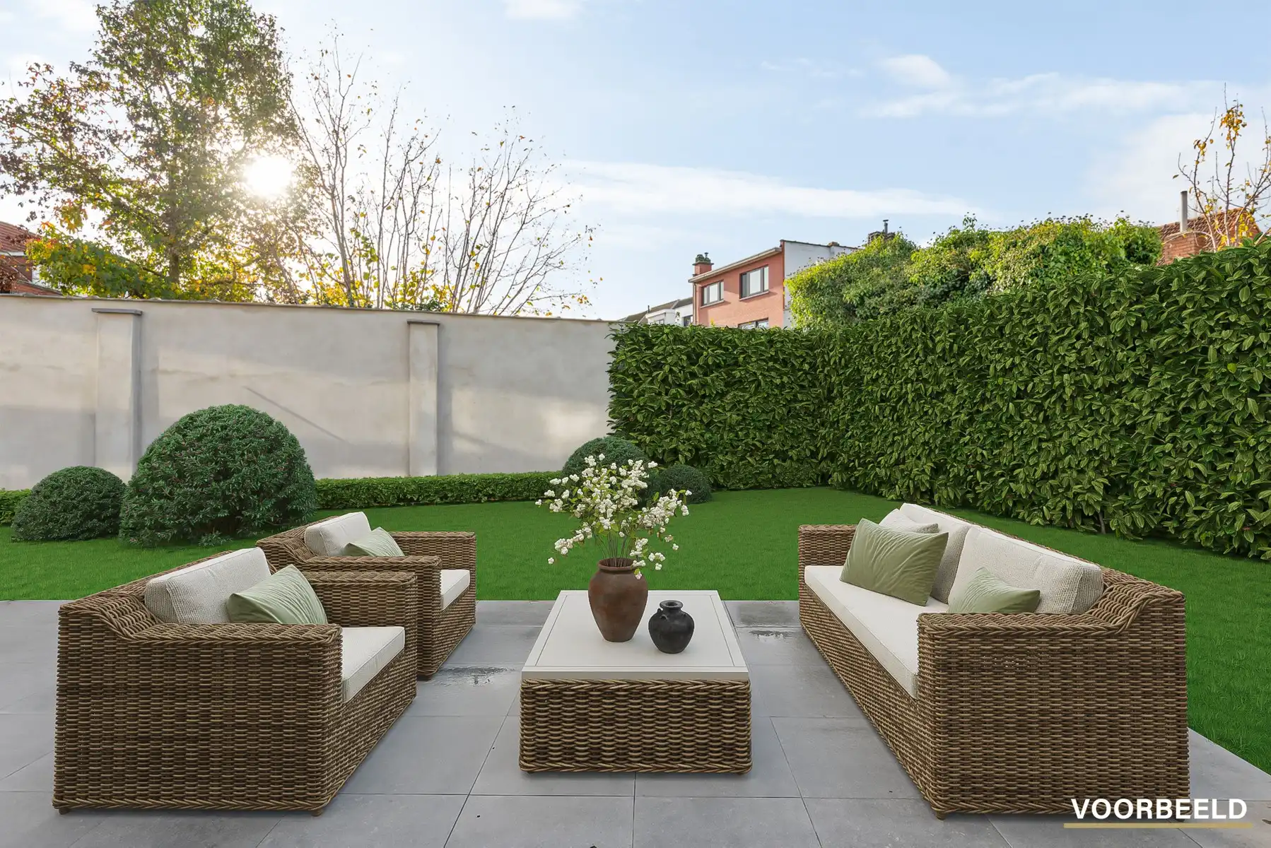 Gelijkvloers appartement met 3 slaapkamers, 2 badkamers, dressing, ruim terras en tuin foto 4