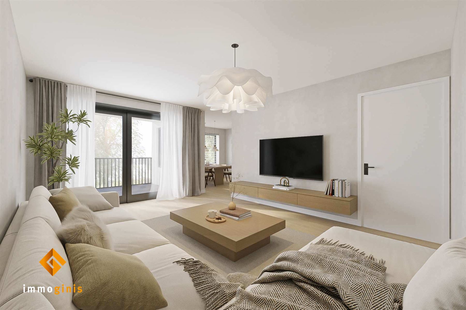 Zeer ruim appartement (tweede verdieping) met 1 slaapkamer en dressing. foto 4