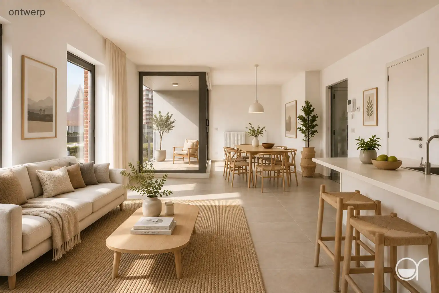 Modern drieslaapkamerappartement met zicht op de Leie foto 2