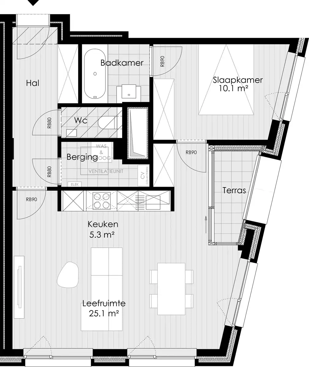 Prachtig 1-kamer appartement met TERRAS foto 15