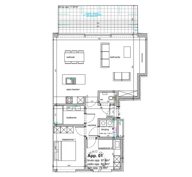 Gelijkvloers nieuwbouwappartement met tuin en twee slaapkamers foto 4