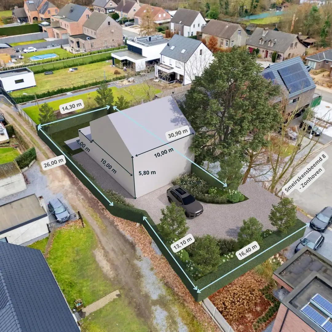 Mooie bouwgrond voor halfopen bebouwing van circa 6,5 are nabij Zonhoven-centrum! foto {{pictureIndex}}