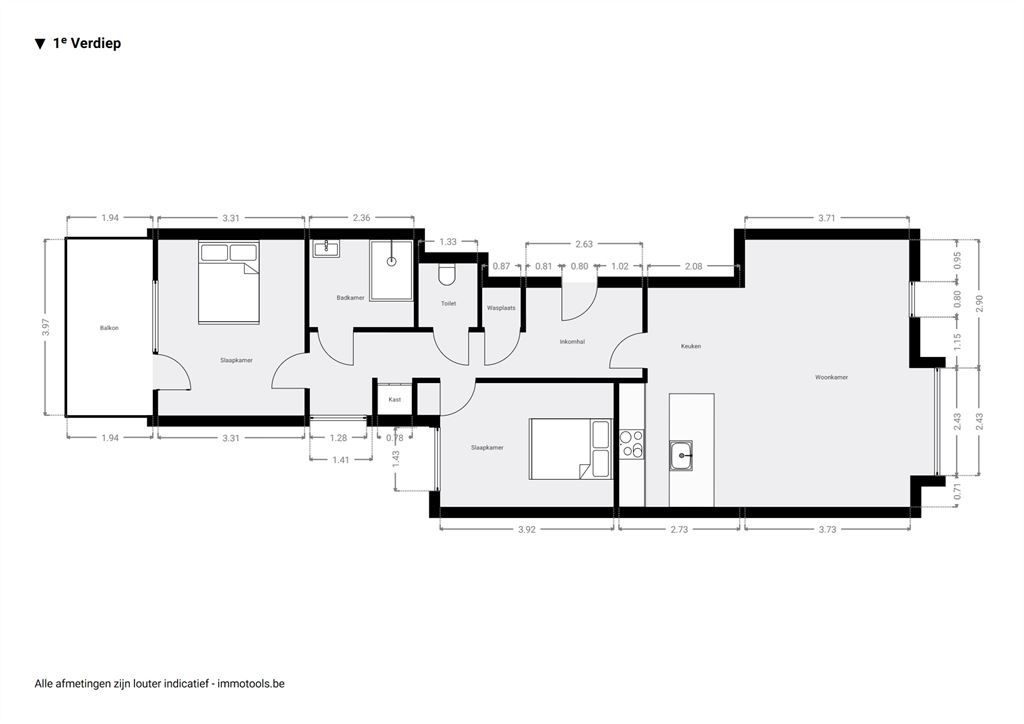 Kwaliteitsvol gerenoveerd appartement met terras foto 16